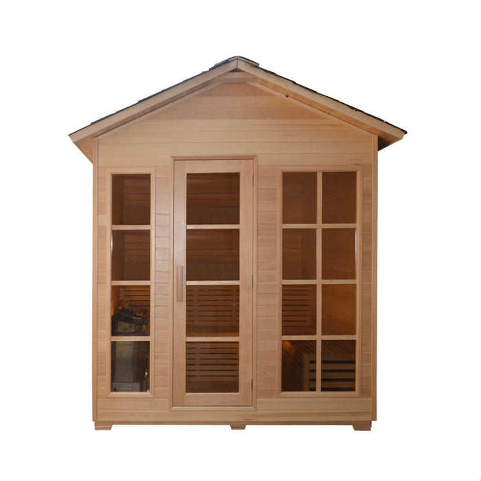 Canadian Hemlock Outdoor and Indoor Wet Dry Sauna - 6 kW UL Certified Heater - 6 Person