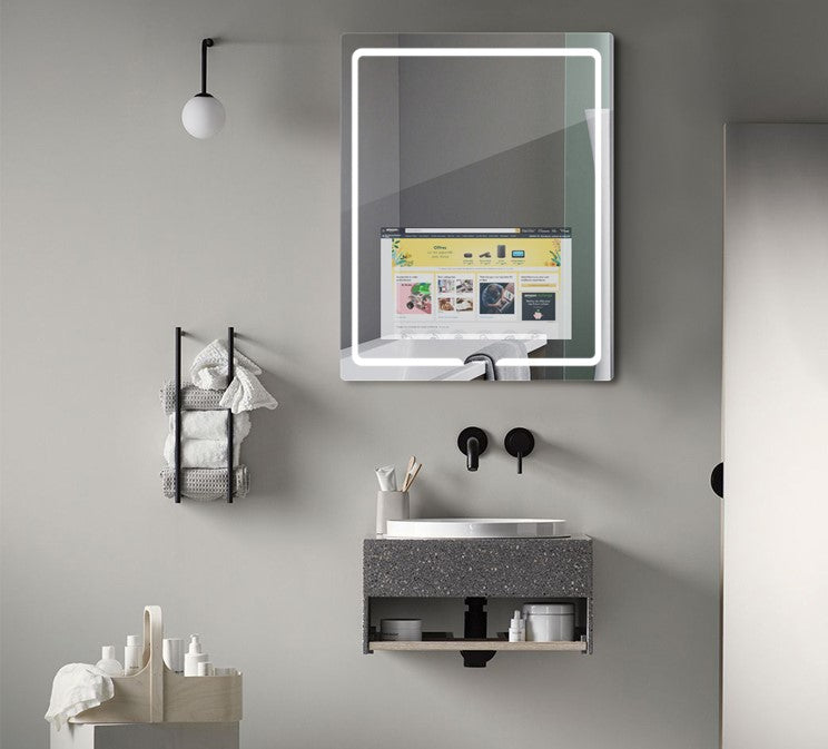 Bluetooth Smart LED Bathroom Mirror Built-in TV screen Android Wi-Fi